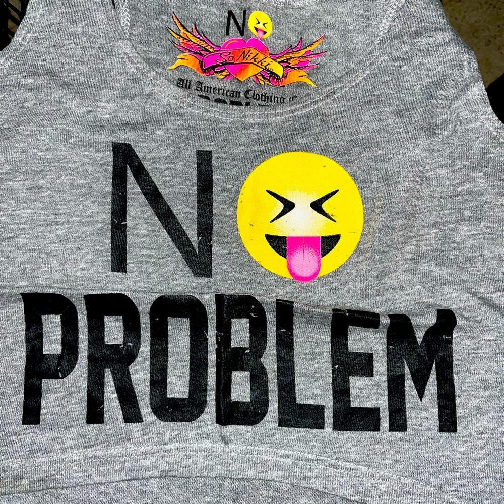 NWOT All America Clothing Co. So Nikki, No Problem Graphic Crop Tank